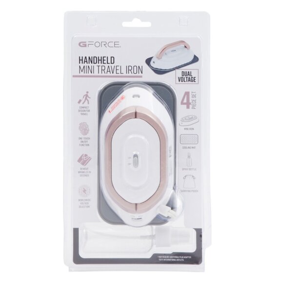G-FORCE White Handheld Mini Travel Iron - Picture 1 of 2
